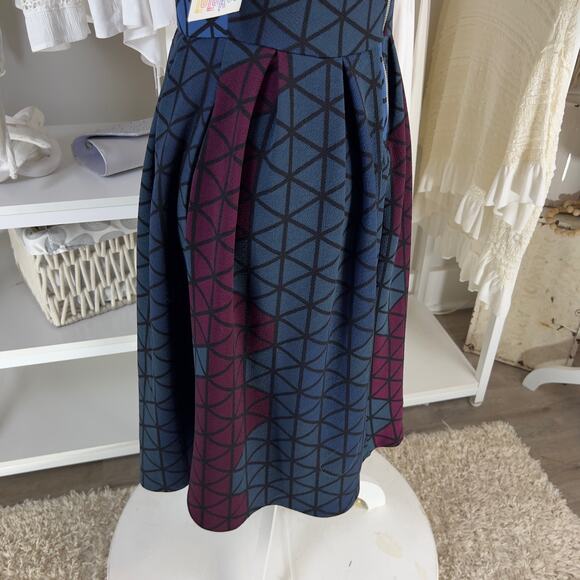 Lularoe Amelia women's size small, skater dress, geometric, sexy, office #1992 - Picture 7 of 11